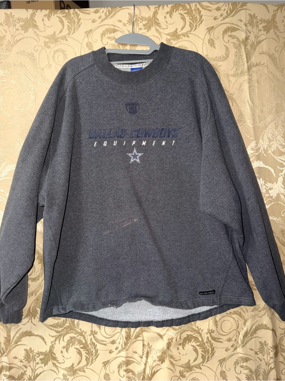 Reebok Gray NFL Equipment Pullover Sweatshirt